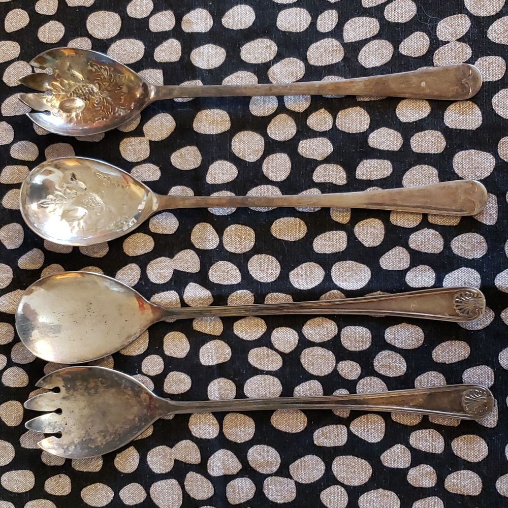 Sliver Plated Salad Set